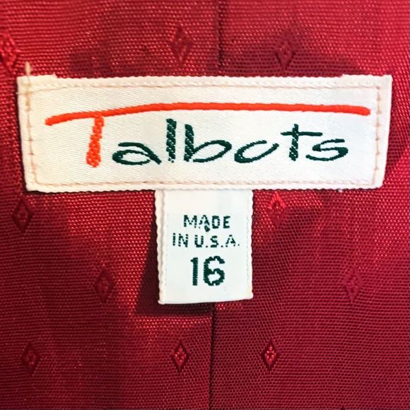 Talbots Ruby Red Worsted Wool Blazer Jacket Single Button Sz 16 Valentine's Day - Picture 3 of 7